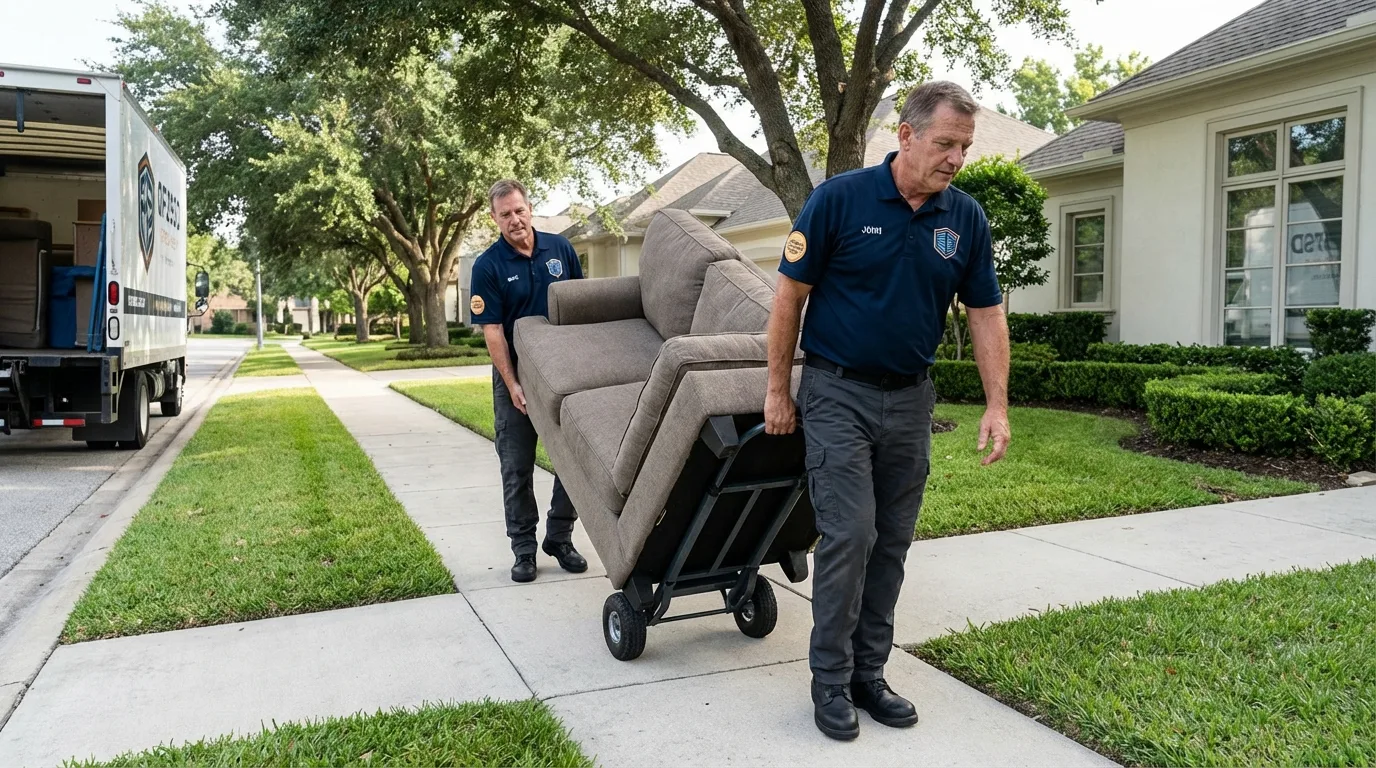 Local residential moving crew loading furniture in Davenport, WA