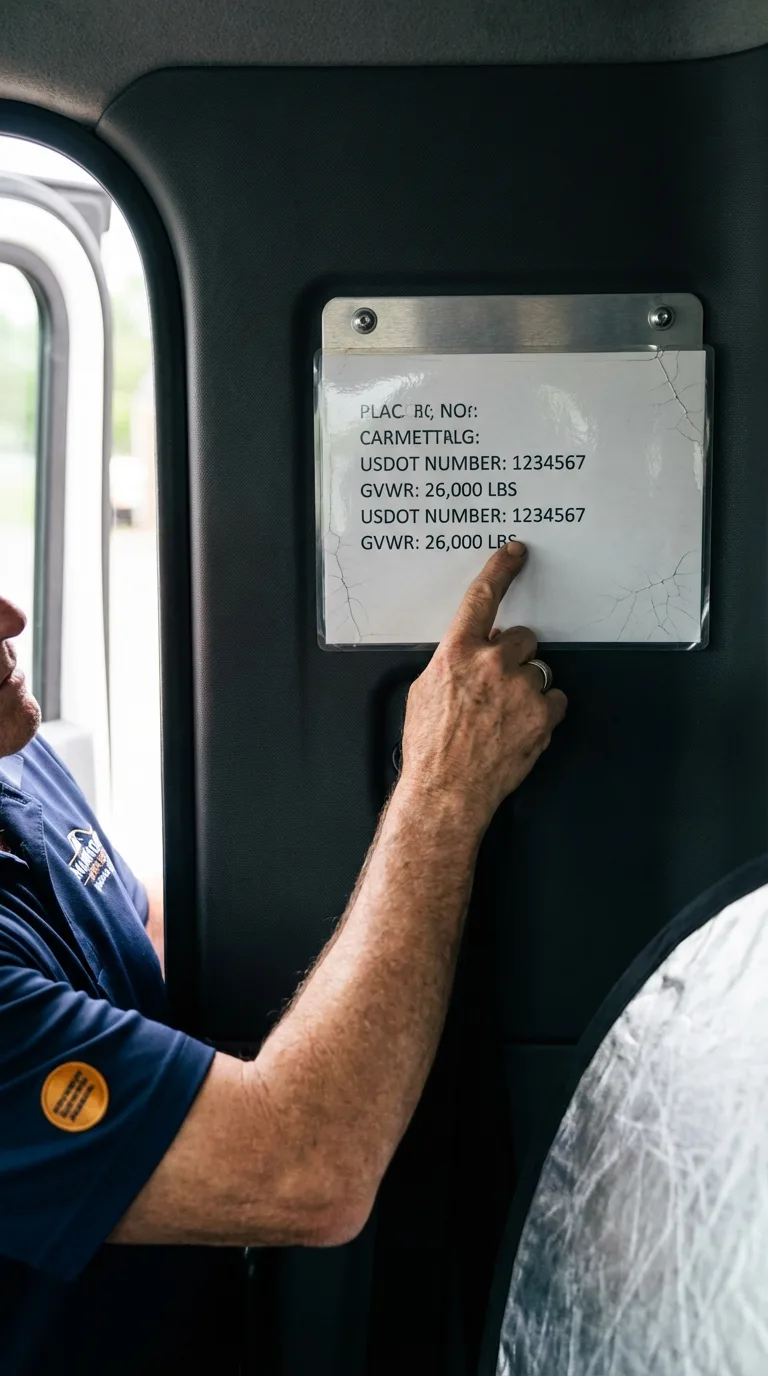 USDOT licensing placard verification in Davenport